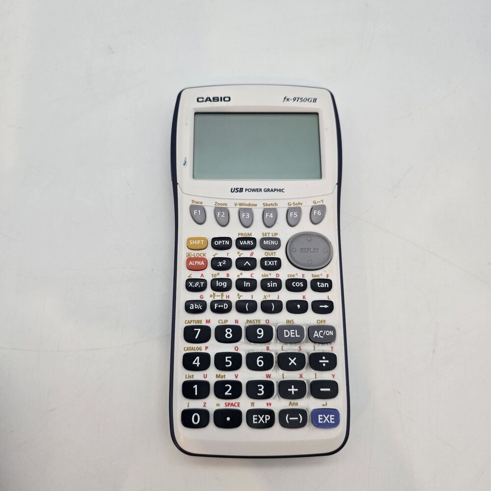 Casio fx-9750II Graphing Calculator White No cover working